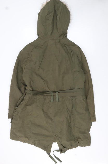 Womens UK Size 16 New Look Green Parka Coat