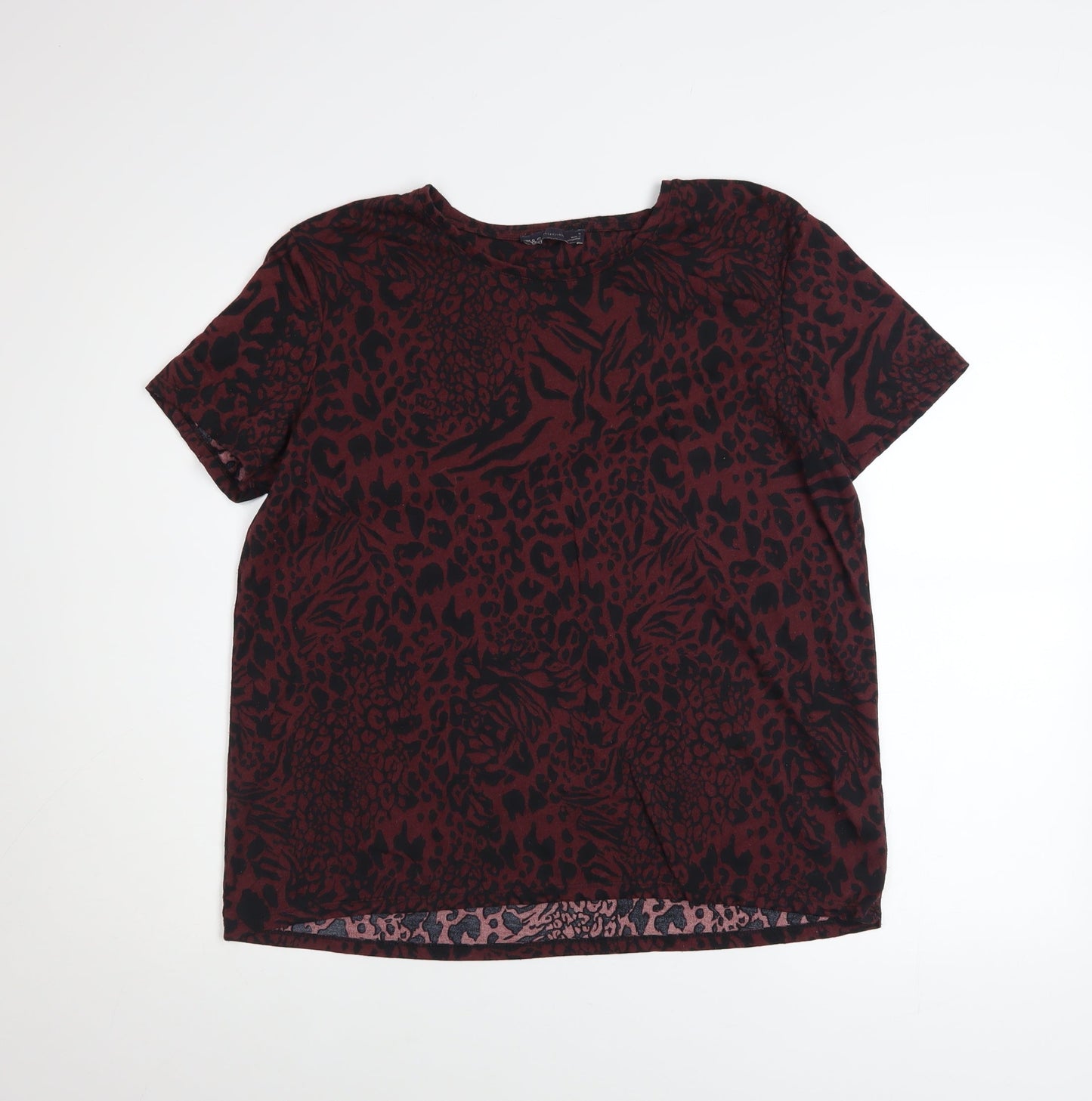 Womens UK Size 16 Marks and Spencer Brown Basic T-Shirt