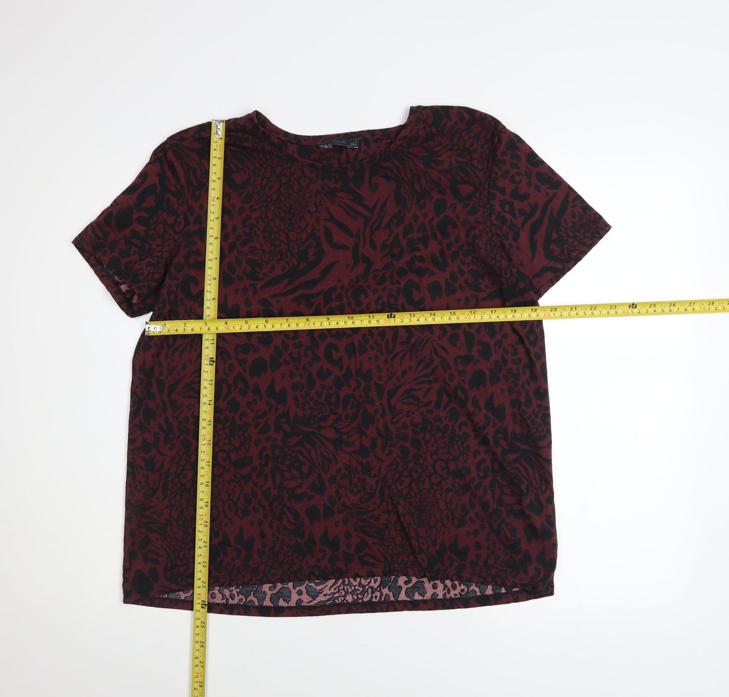 Womens UK Size 16 Marks and Spencer Brown Basic T-Shirt