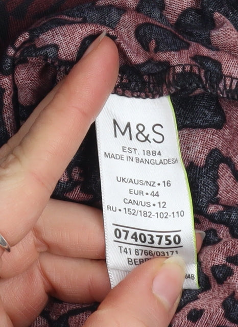 Womens UK Size 16 Marks and Spencer Brown Basic T-Shirt