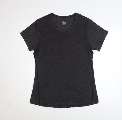 Womens UK Size L Cuzone Black Gym & Training Running & Jogging Yoga T-Shirt