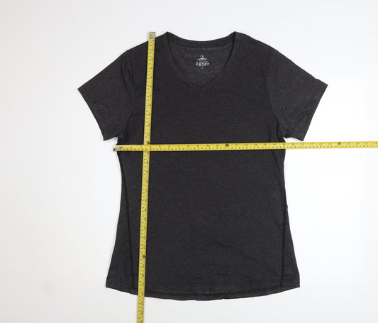 Womens UK Size L Cuzone Black Gym & Training Running & Jogging Yoga T-Shirt