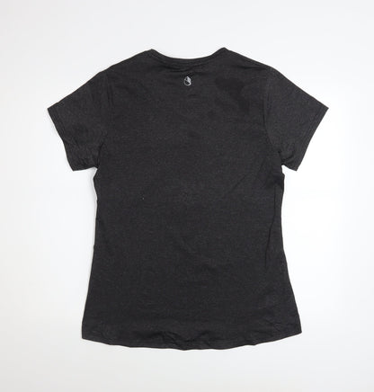 Womens UK Size L Cuzone Black Gym & Training Running & Jogging Yoga T-Shirt