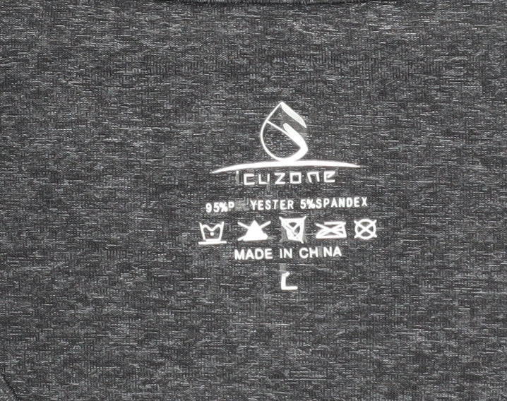 Womens UK Size L Cuzone Black Gym & Training Running & Jogging Yoga T-Shirt