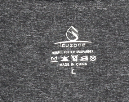 Womens UK Size L Cuzone Black Gym & Training Running & Jogging Yoga T-Shirt