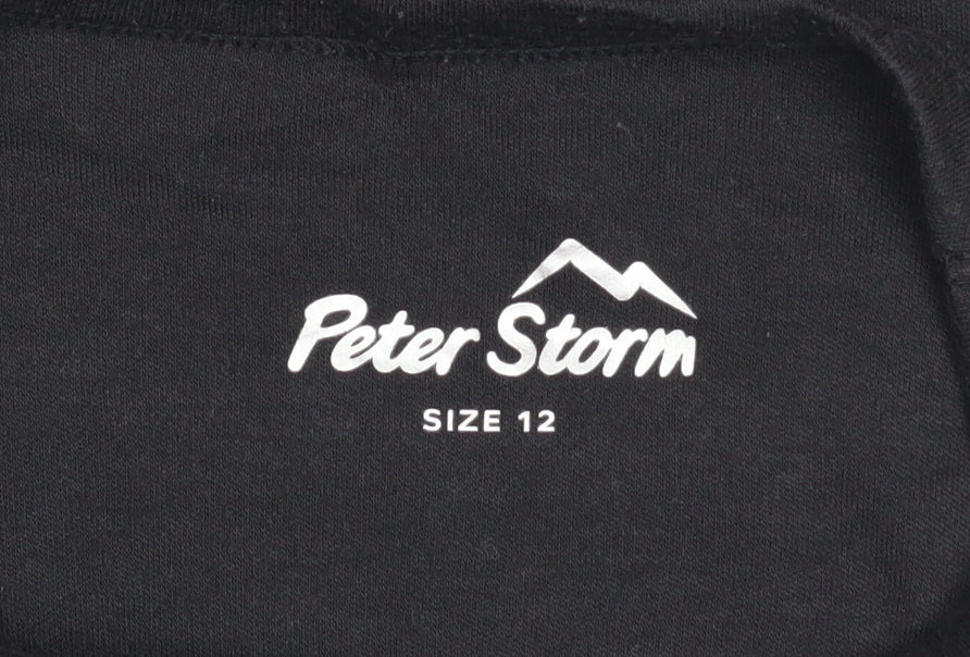 Womens UK Size 12 Peter Storm Black Basic T-Shirt