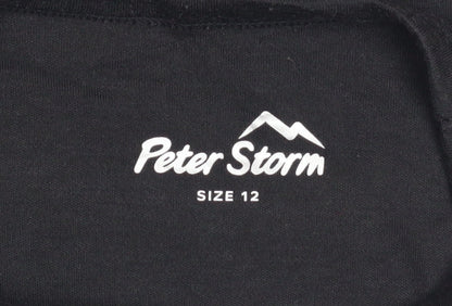 Womens UK Size 12 Peter Storm Black Basic T-Shirt