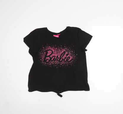 Girls UK Size 13-14 Years Barbie Black Basic T-Shirt