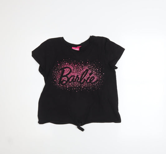 Girls UK Size 13-14 Years Barbie Black Basic T-Shirt