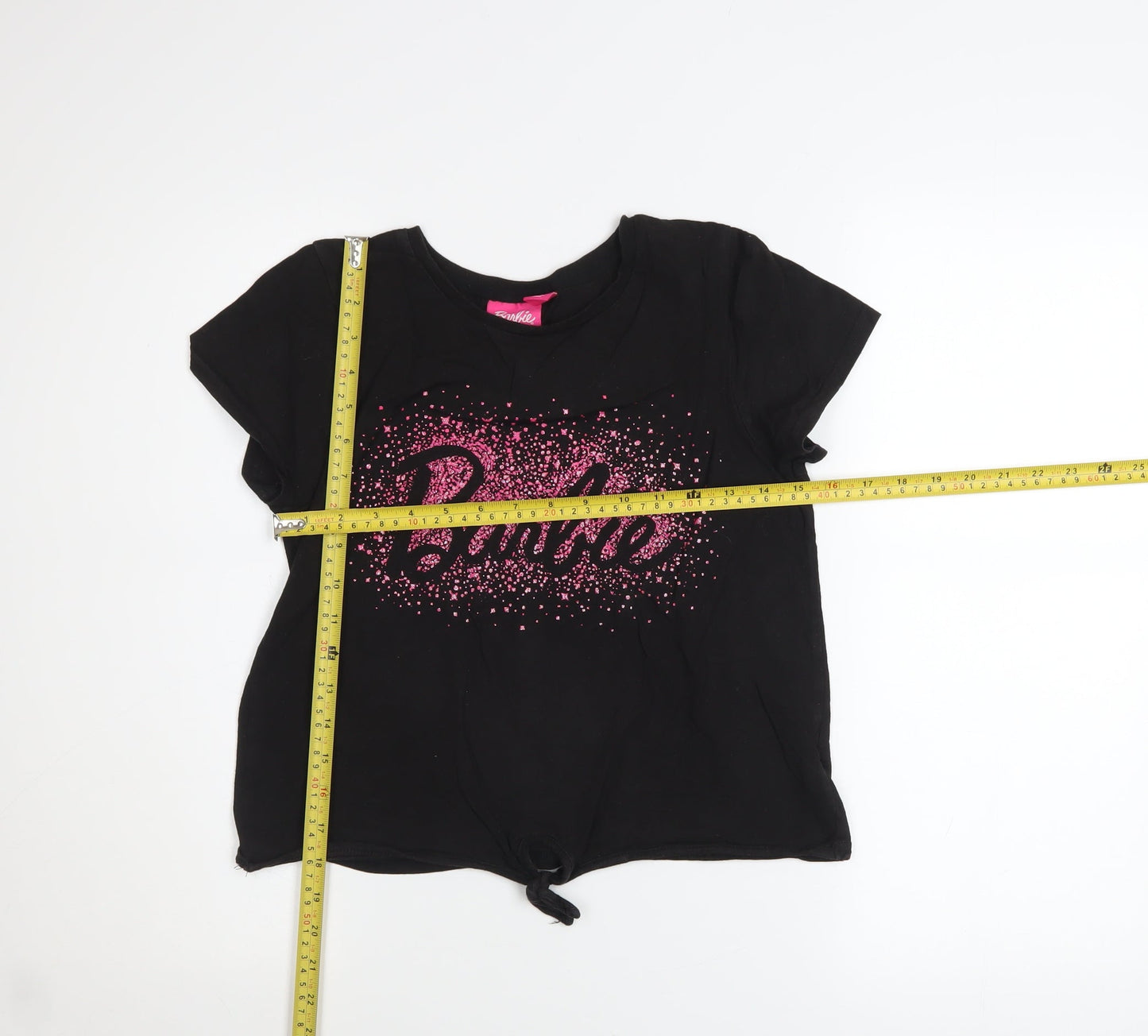 Girls UK Size 13-14 Years Barbie Black Basic T-Shirt
