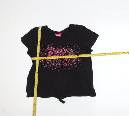 Girls UK Size 13-14 Years Barbie Black Basic T-Shirt