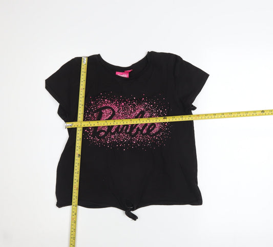 Girls UK Size 13-14 Years Barbie Black Basic T-Shirt