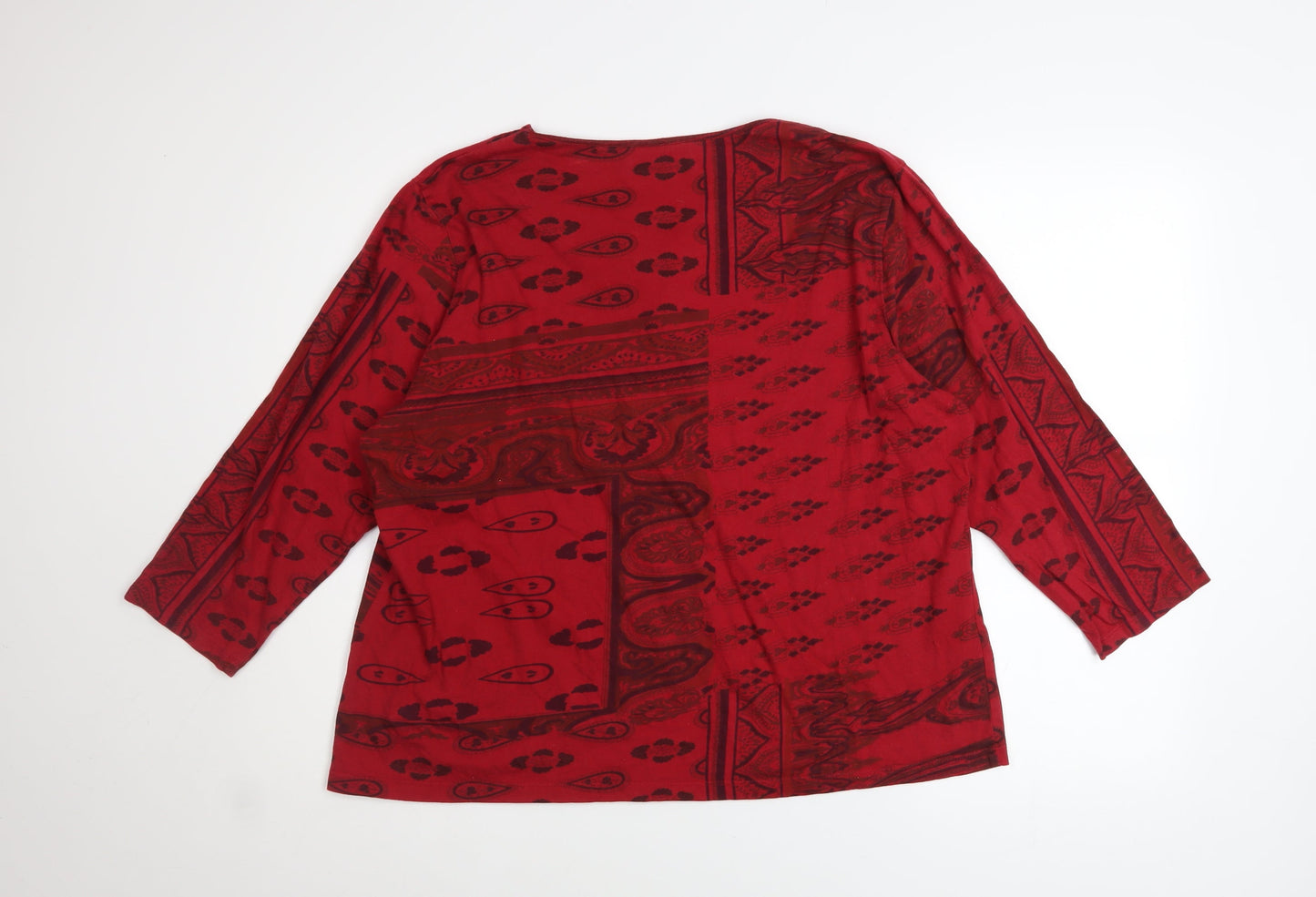 Womens UK Size 22 DASH Red Tunic Blouse