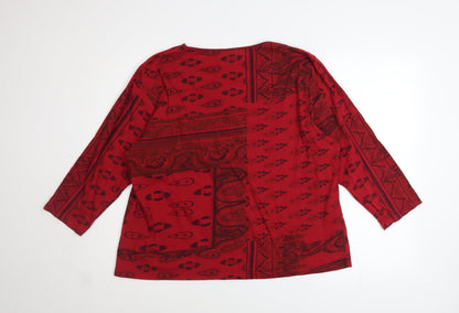 Womens UK Size 22 DASH Red Tunic Blouse