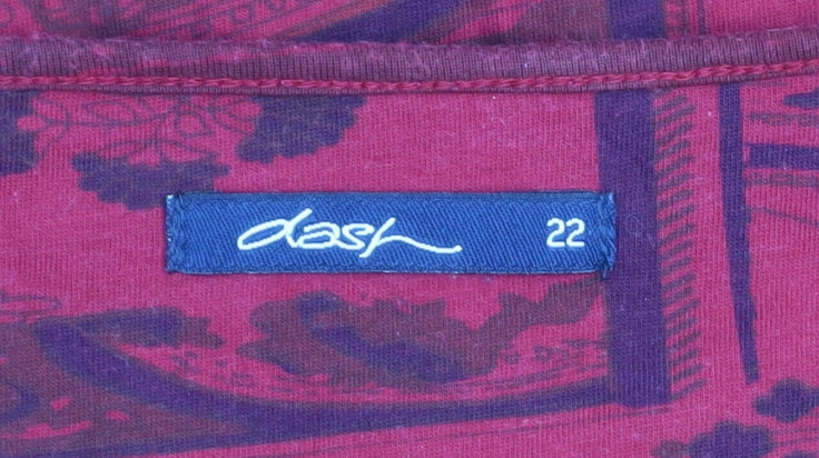 Womens UK Size 22 DASH Red Tunic Blouse