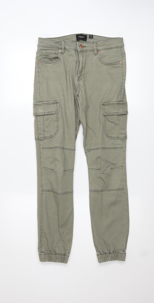 Womens UK Size M VERO MODA Regular Fit Cargo Green Jeans