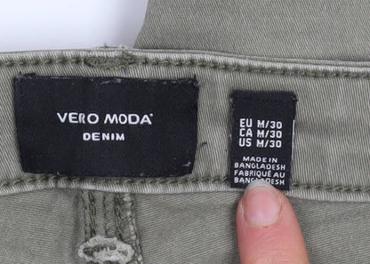 Womens UK Size M VERO MODA Regular Fit Cargo Green Jeans