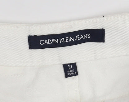 Calvin Klein Girls White Chino Shorts 10 Years Stretch Cotton Twill