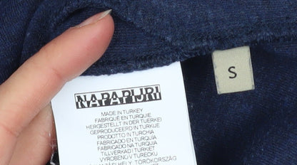 Mens UK Size S Napapijri Blue Pullover Hoodie