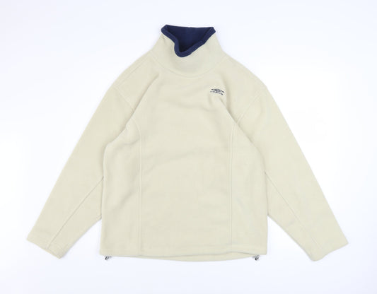 Umbro Boys Beige Fleece Pullover Sweatshirt 14 Years High Neck Winter Top