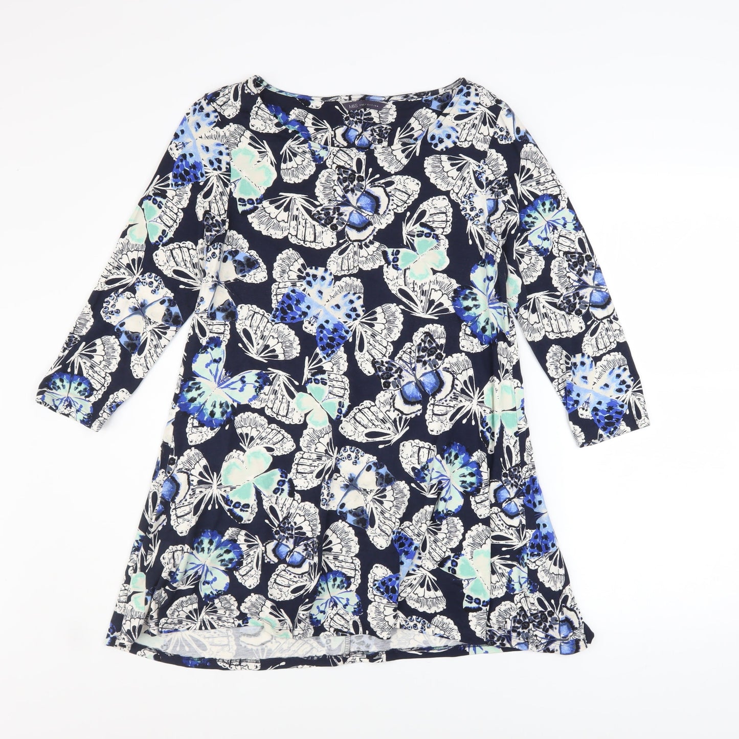 Womens UK Size 12 Marks and Spencer Blue Tunic Blouse