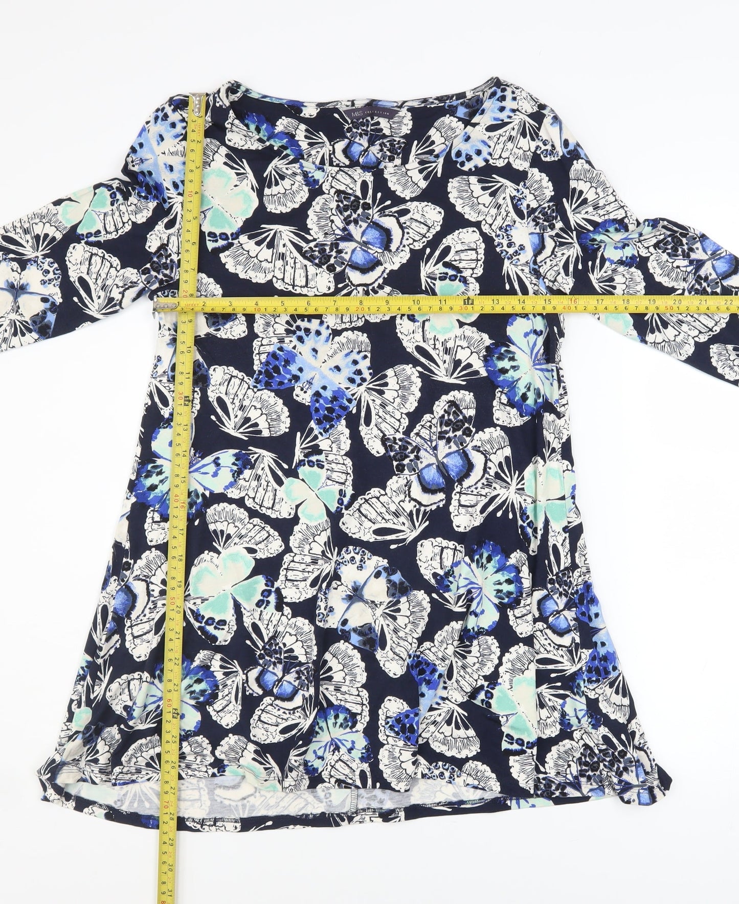 Womens UK Size 12 Marks and Spencer Blue Tunic Blouse
