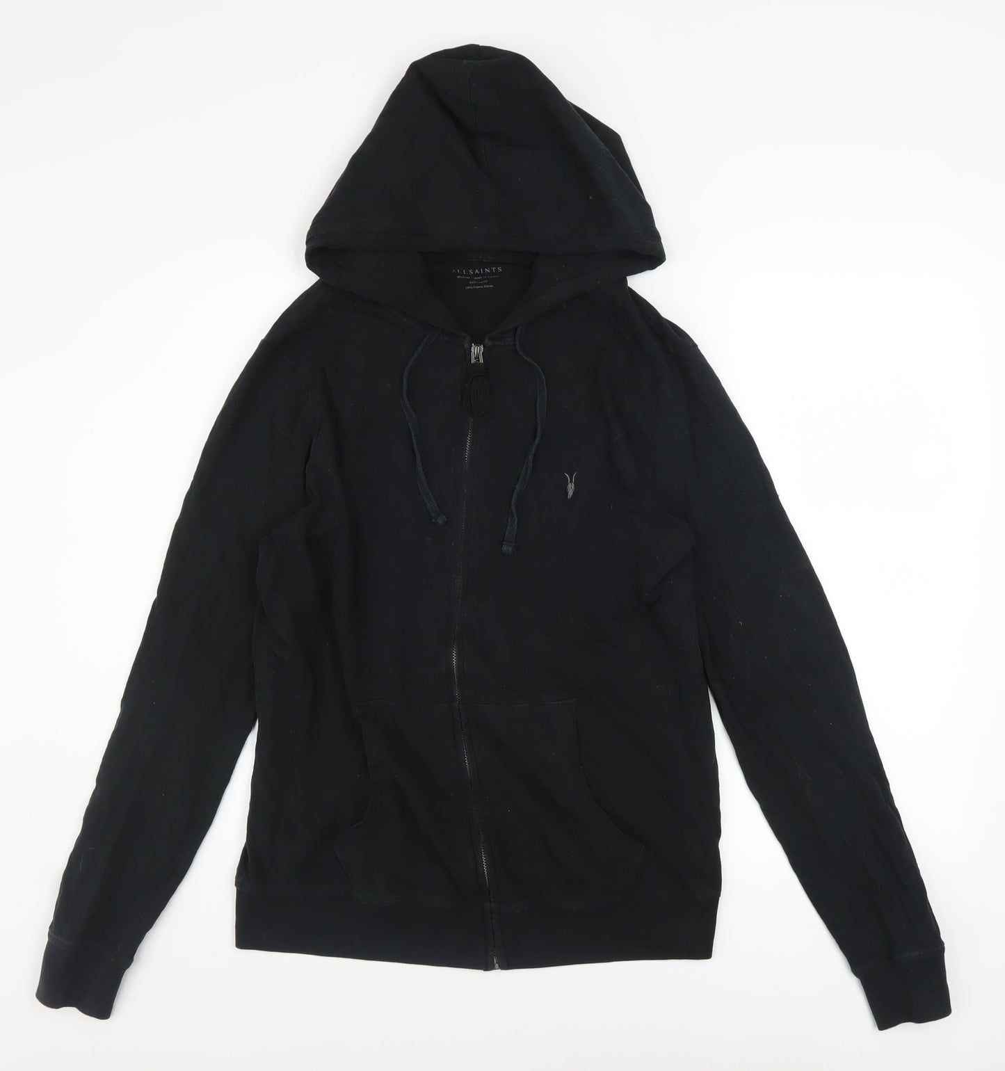 Mens UK Size M AllSaints Black Full Zip Hoodie
