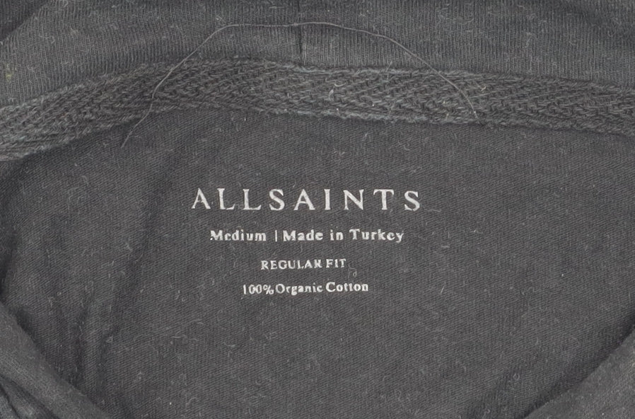 Mens UK Size M AllSaints Black Full Zip Hoodie