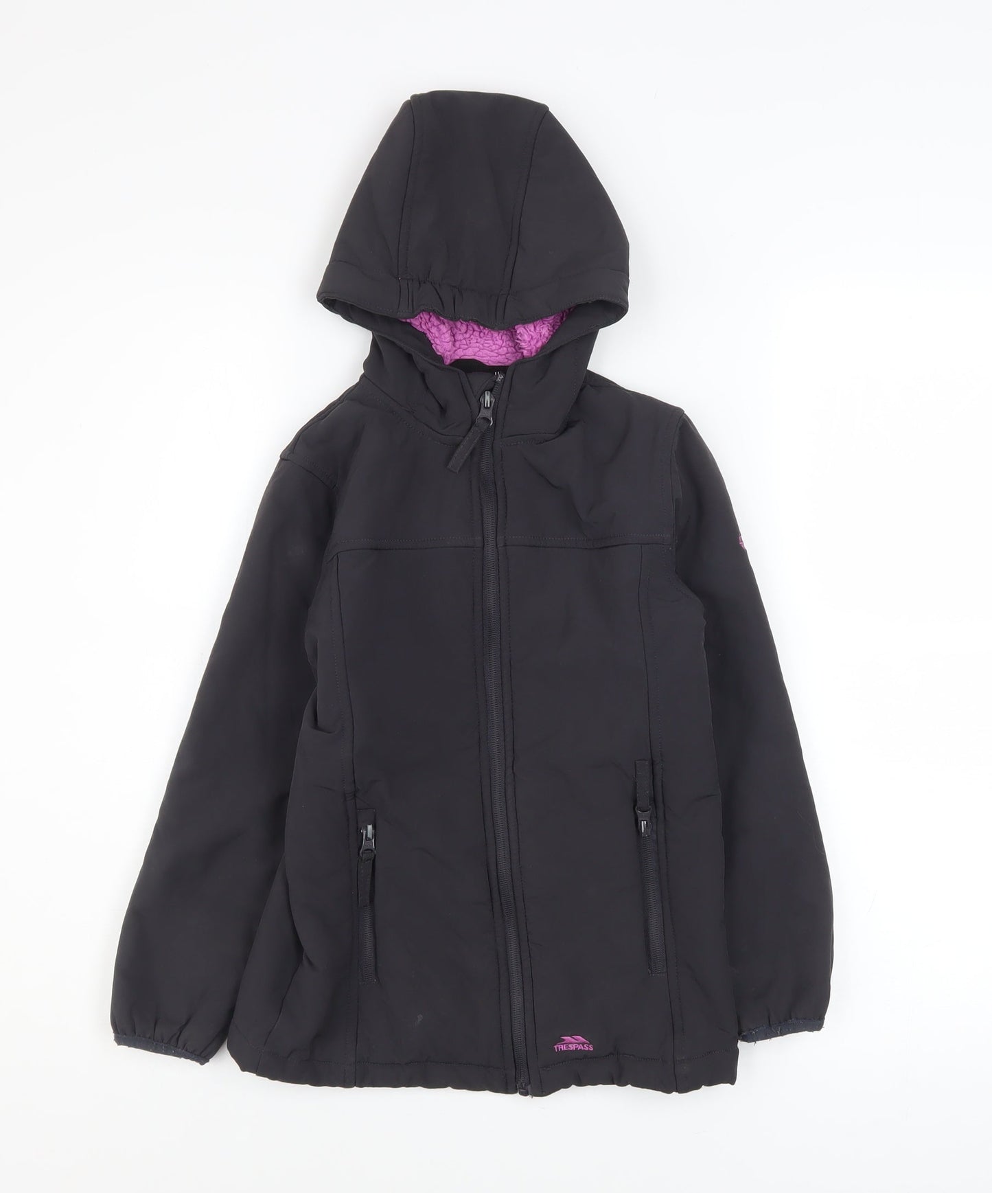 Girls UK Size 7-8 Years Trespass Black Soft Shell