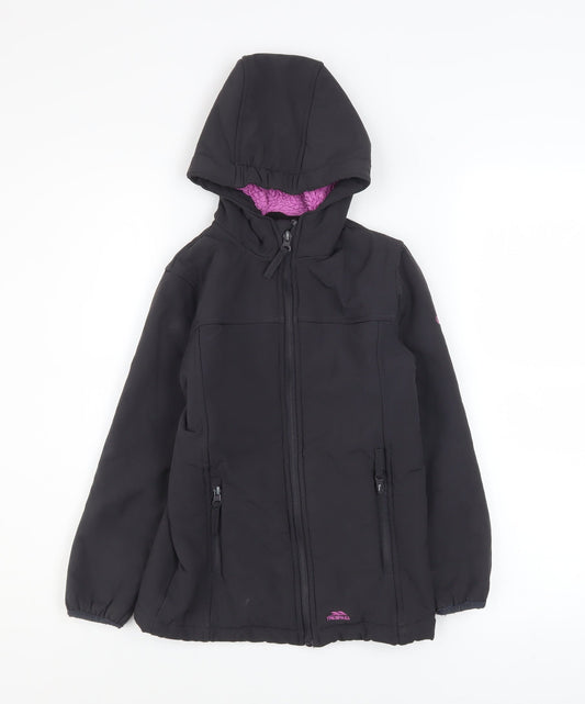 Girls UK Size 7-8 Years Trespass Black Soft Shell
