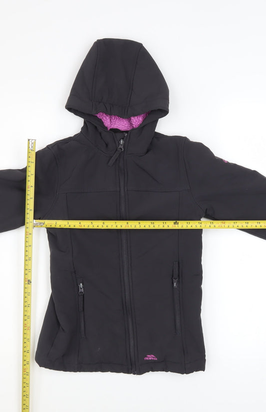 Girls UK Size 7-8 Years Trespass Black Soft Shell