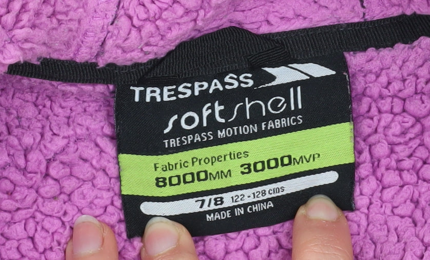 Girls UK Size 7-8 Years Trespass Black Soft Shell