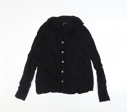 Womens UK Size XS VERO MODA Black Basic Blouse