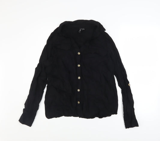Womens UK Size XS VERO MODA Black Basic Blouse