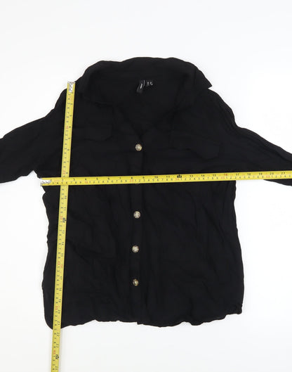 Womens UK Size XS VERO MODA Black Basic Blouse
