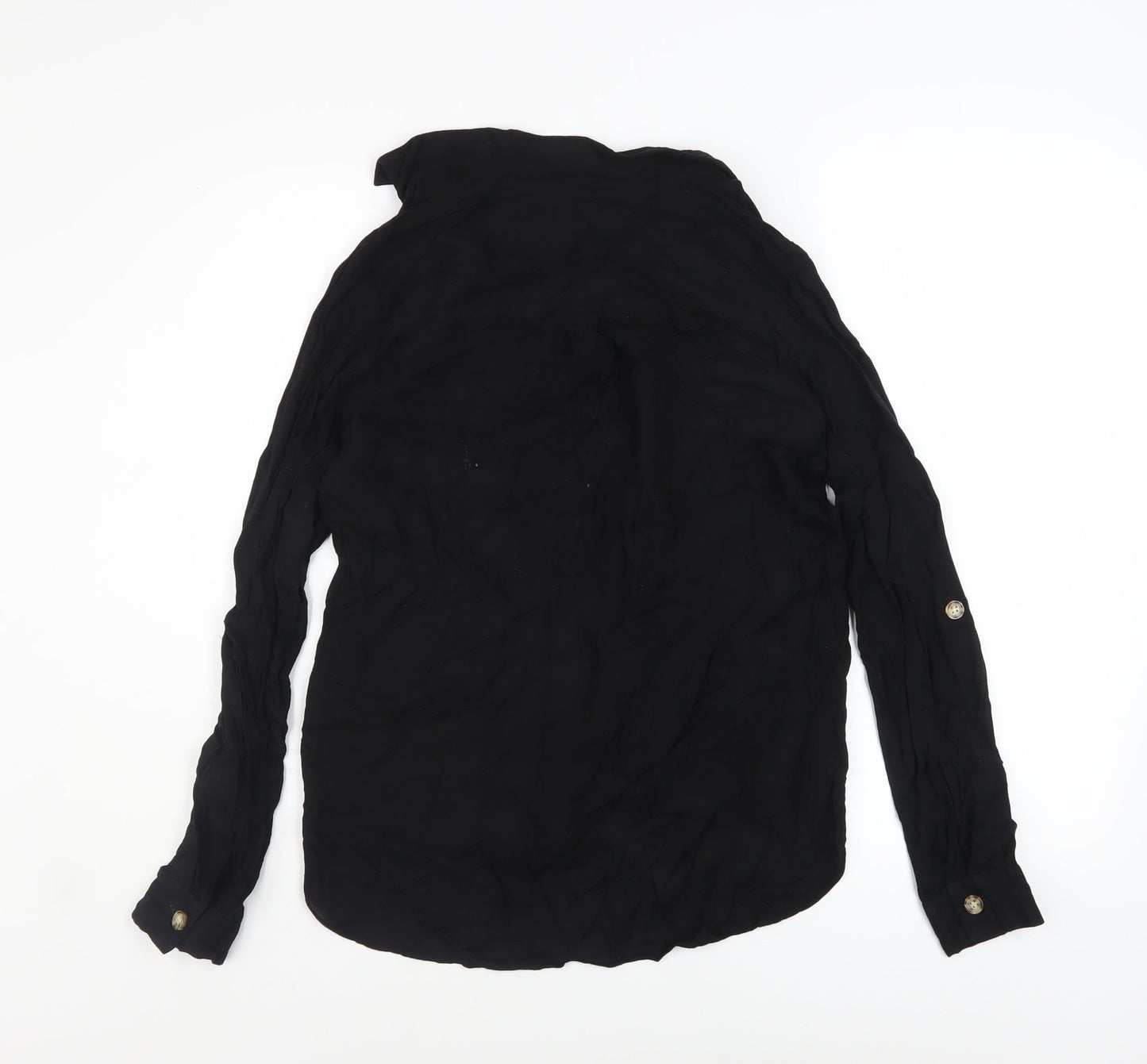 Womens UK Size XS VERO MODA Black Basic Blouse