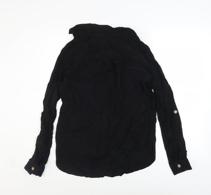 Womens UK Size XS VERO MODA Black Basic Blouse