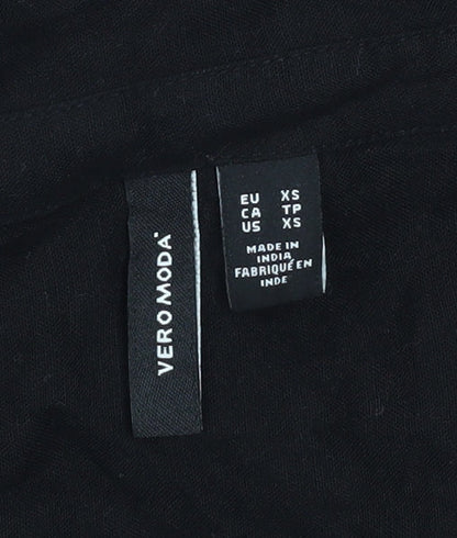 Womens UK Size XS VERO MODA Black Basic Blouse