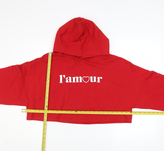 Womens UK Size M H&M Red Pullover Hoodie