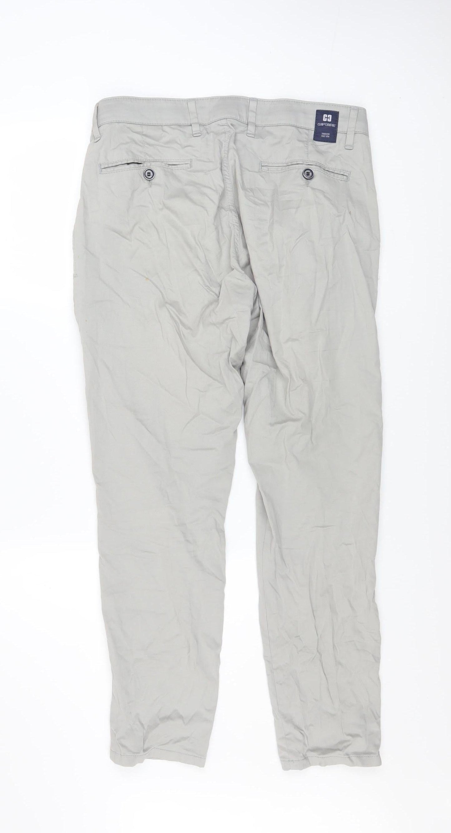 Mens UK Size 32 Club of Comfort Regular Fit Chino Beige Trousers