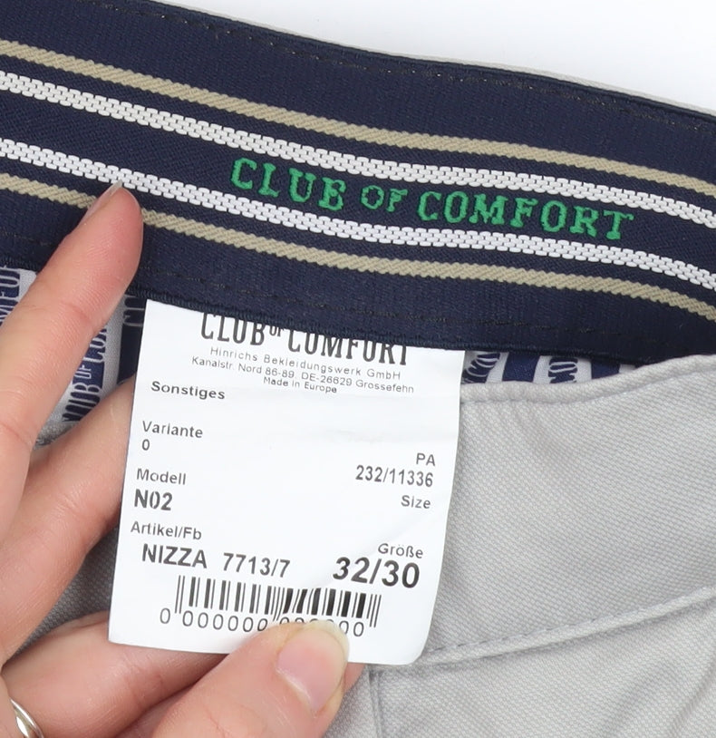 Mens UK Size 32 Club of Comfort Regular Fit Chino Beige Trousers