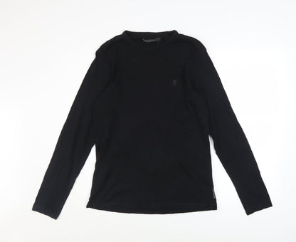 French Connection Men's Black Cotton Long Sleeve Crew Neck Top Size L
