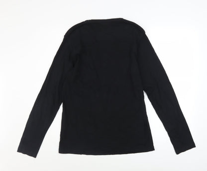 French Connection Men's Black Cotton Long Sleeve Crew Neck Top Size L