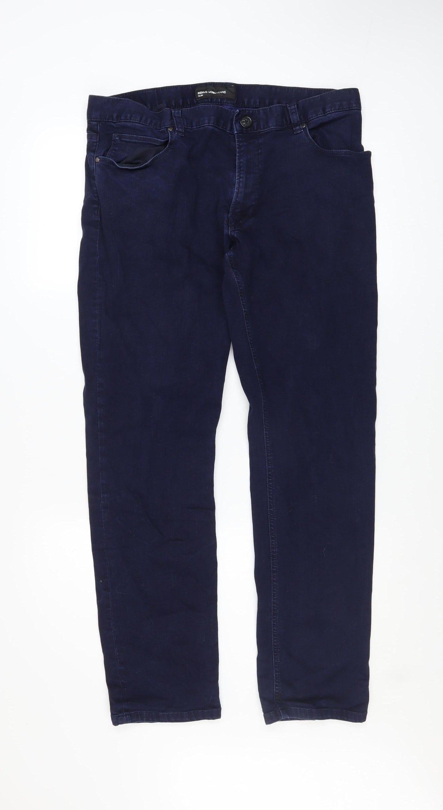 Mens UK Size L Remus Uomo Slim Fit Straight Blue Jeans