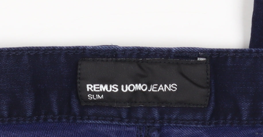 Mens UK Size L Remus Uomo Slim Fit Straight Blue Jeans