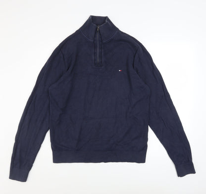 Mens UK Size XL Tommy Hilfiger Blue 1/2 Zip Jumper