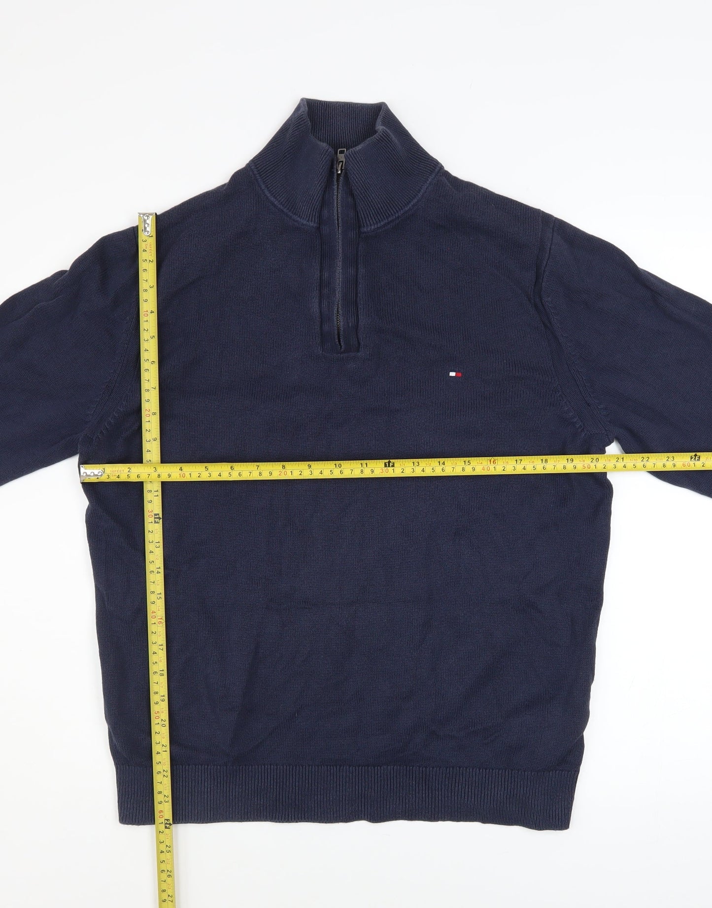 Mens UK Size XL Tommy Hilfiger Blue 1/2 Zip Jumper