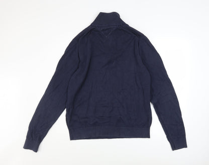 Mens UK Size XL Tommy Hilfiger Blue 1/2 Zip Jumper