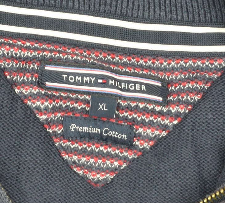 Mens UK Size XL Tommy Hilfiger Blue 1/2 Zip Jumper