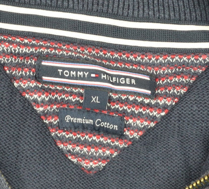 Mens UK Size XL Tommy Hilfiger Blue 1/2 Zip Jumper